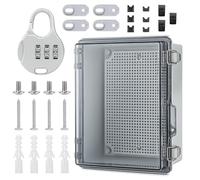 Scatola Derivazione Stagna IP66, Scatola Derivazione Esterna con Serratura, Trasparente Scatola Stagna da Esterno, per Esterni per la Protezione Delle Prese di Corrente (220 × 170 × 110 mm)