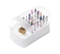 Scatola detergente per unghie 2 in 1 - contenitore per display bianco con 30 scomparti, in nylon | supporto per fresa antiscivolo, valigetta per la pulizia della polvere per la rimozione, trapano