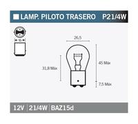 Scatola Di 10 Lampade OSRAM 7225 Per Moto Ricambi Ciclomotore Accessori