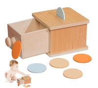 Scatola di apprendimento Made di legno - scatola di monete con monete da gioco stabili, scuola materna pedagogica per promuovere le capacità motorie e la logica | Usa per la scuola materna,