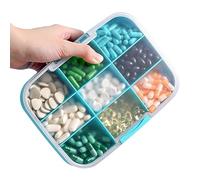 Scatola di archiviazione delle pillole, tavoletta fulicon, scatola addominali per tedri per farmaci rotondi ca. 7,7x5.71x1.57 pollici mantiene le compresse asciutte e organizzate-ideali per viaggi e f