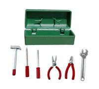 Scatola di Attrezzi per riparazioni in Miniatura Mini Valigetta per Attrezzi Fai da Te Giocattoli di finzione Mobili in Miniatura per Bambini, Custodia Verde