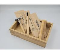 Scatola di bellezza biologica - Spazzolino da denti in bambù, rasoio in bambù e pettine in bambù - Kit di cura naturale ed ecologica - ideale per regalo a zero sprechi