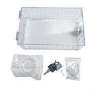 Scatola di blocco termostato con chiave, coperchio di sicurezza trasparente per controllo della temperatura, custodia antimanomissione per casa, ufficio, scuola, per plastica PS 18,5 x 12 x 5,7 cm