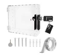 Scatola di blocco termostato in acrilico trasparente con chiave e viti di montaggio, copertura per controller HVAC da parete per uso residenziale o commerciale, custodia di sicurezza trasparente