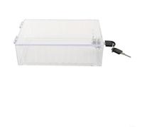 Scatola di blocco termostato trasparente con chiave e coperchio protettivo PS, progettata per adattarsi alla maggior parte dei modelli di termostato e prevenire regolazioni non autorizzate in vari