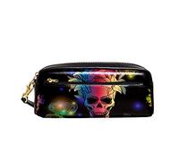 Scatola Di Cancelleria Rainbow Boho Chic Butterflies Skulls Portapenne Con Scomparti Borsa Porta Penne Multifunzione Astuccio Per Adolescente Studenti Scuola