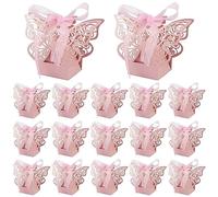 Scatola di Caramelle con Nastro Scatole Regalo vuote a Farfalla da 50 Pezzi Scatole Regalo Piccole per Ospiti Bomboniere per Feste di Compleanno Decorazioni