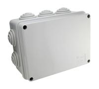 Scatola di collegamento superficiale 165x120x72 mm, ideale per impianti elettrici e distribuzione di cablaggio in spazi ristretti.