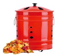 Scatola di combustione per carta con coperchio - Acciaio inossidabile smaltato 26,4 cm | Secchio antiscintille per cortile esterno, gabbia di inceneritore fonderia di foglie della spazzatura |