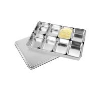 Scatola Di Condimento A Più Griglia - Scatola Di Condimento Del Condimento Multi Grid - Box Di Condanna Rettangolare Con Acciaio Inossidabile MantiVassoio Per Supporto Coperchio Diviso Per Aceto, Sale