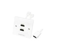 Scatola di connessione LogiLink 2 x HDMI schermata scatola bianca per montaggio su superficie con 2 x connettori HDMI contatti