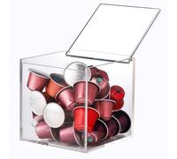 scatola di conservazione del caffè, Porta cialde for caffè in acrilico, scatola porta capsule trasparente, vetrina for tè e caramelle da tavolo, compatibile con la tazza Nespresso K(12cm)
