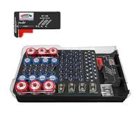Scatola di conservazione della batteria, organizer per batterie per 93 batterie di diverse dimensioni, scatola portaoggetti per AAA, AA, 9 V, C, D e batteria a bottone 305 mm x 175 mm x 60 mm