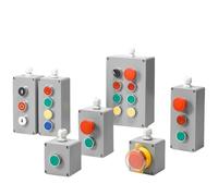 Scatola di controllo con pulsante in metallo, in alluminio pressofuso, impermeabile, a prova di spruzzi, arresto di emergenza, ripristino elettrico (1hole-01)