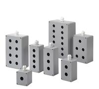 Scatola di controllo dell'interruttore a pulsante in alluminio pressofuso con apertura da 22 mm in lega di arresto di emergenza 12345 foro 1 pezzo(Black)