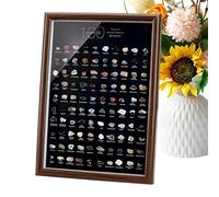 Scatola di Cristalli e Gemme - Decorazione Didattica Geologia, Campioni Pietre Grezze Miste, Kit Identificazione Minerali, Legno Massiccio | Unità Esposizione Per Insegnanti & Studenti