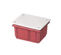 Scatola di derivazione da incasso con coperchio bianco, con paramalta in cartone, 120x100x70mm, per muratura, in tecnopolimero, arancione, serie 350 - Elettrocanali EC350C3P