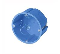 Scatola di derivazione da incasso rotonda, diametro ⌀ 80 x 45 mm, per pareti leggere, cartongesso, legno, in tecnopolimero, colore blu, cassetta tonda da incasso per impianto elettrico