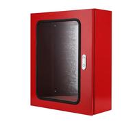 Scatola di Derivazione Elettrica in Acciaio Inox, Scatola Metallica Rossa Impermeabile e Antipolvere da Parete, con Serrature di Sicurezza e Finestra Visibile(50x60x30cm/20x24x12in)