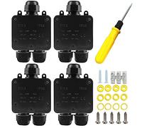 Scatola di derivazione impermeabile: 4 pezzi 3 vie scatola di distribuzione esterna IP68 impermeabile, scatola di giunzione per cavi impermeabile, scatola di distribuzione elettrica