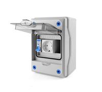 Scatola Di Derivazione,Presa Schuko Con Interruttore, Interruttore Differenziale Con 16 A 230 V - 1/ Ip65, Presa Esterna Impermeabile Per Spazi Esterni E Ambienti Umidi
