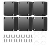 Scatola di derivazione, scatole di giunzione, scatola elettronica impermeabile IP65 esterna da parete, scatola di collegamento con orecchio fisso (nero, 63x58x35mm)