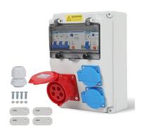 Scatola di distribuzione, 220 V, presa industriale impermeabile, piccola scatola di corrente, distributore di corrente da 16 A, kit di montaggio a parete, per interni ed esterni, per officine