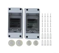 Scatola di distribuzione a 3 moduli IP65 per esterni con distribuzione a 3 | Corpo in plastica ABS, coperchio trasparente in policarbonato, grado di protezione IP65, a tenuta di polvere