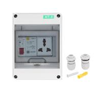 Scatola di distribuzione a montaggio superficiale con interruttore automatico 1P C16 400VAC e presa a 3 fori 250VAC 10-16A Custodia impermeabile IP65 con alloggiamento in PC