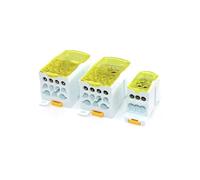 Scatola di distribuzione Bornier Morsettiera elettrica divisa for guida DIN 10/5, scatola di giunzione, 80A, 125A, 160A, 250A, 400A, 500A, serie UKK(UKK-YELLOW,250-5PCS(BOX))