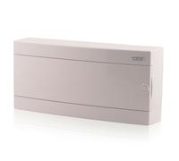 Intratec centralino a vista 1 fila 24 moduli, IP40, ABS, 400V, bianco, guida DIN, morsetti N/PE, porta a sinistra, RoHS, classe di protezione II, incl. materiale di fissaggio, dimensioni 503x236x112mm