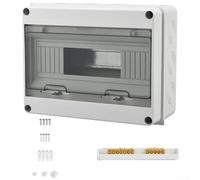Scatola di distribuzione montata su superficie, antipolvere a 12 vie, scatola per fusibili impermeabile, scatola per guida DIN per giardino esterno, 245 x 188 x 110 mm