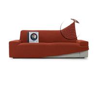 Scatola di divano elastico - Tre posti - Protettore di qualità, prodotto ecologico. Dimensioni super regolabili e universali. Lavaggio facile - Antacaros. Durevole e resistente. NOVELE arancione