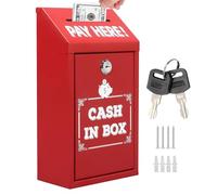 Scatola Di Donazione Con Blocco | Custodia Di Immagazzinaggio Bloccabile | Organizer Di Soldi | Bin Di Caduta Della Nasalità Della Parete Include La Chiave | Secure Metal Collection Pouch Per