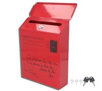 Scatola di donazione della raccolta di suggerimenti in metallo sicuro con 2 chiavi a prova di acqua per posta per posta monte muro in contanti sospeso per la porta per esterni per (rosso)