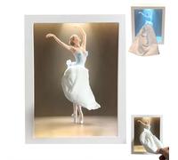 Scatola di fazzoletti a forma di ballerina con luce touch, elegante dispenser creativo di fazzoletti, gonna volante, luce notturna artistica, porta carta creativa per camera da letto, comodino