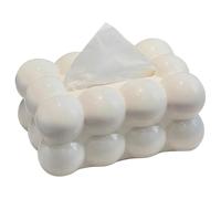 Scatola di fazzoletti bianca creativa a bolle 20 x 13 x 9 cm, porta fazzoletti rettangolare, decorativo, organizer per auto, bagno, feste, casa e ufficio