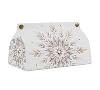 Scatola di fazzoletti con fiocco di neve di Natale, rettangolare, moderno, in pelle PU, porta tovaglioli per bagno, cucina, ufficio, camera da letto