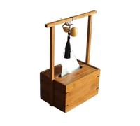 Scatola Di Fazzoletti Di Bambù Con Manico, Ornamenti Decorativi Da Scrivania, Porta Tovaglioli In Legno Massello Fatto A Mano, Tubo Di Carta Assorbente(Square handle)