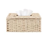 Scatola di Fazzoletti di Rattan, Portatovaglioli Vintage, Coperchio del Con4863