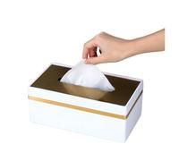 Scatola di fazzoletti in resina marmorizzata, tovagliolo, bianco e nero, decorazione for la casa, soggiorno, camera da letto, hotel, 1 pezzo(M)