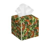 Scatola di fazzoletti quadrata con motivo tigre del Bengala nella giungla, scatola di fazzoletti cubica, decorazione per tavolo da pranzo e bagno, ufficio