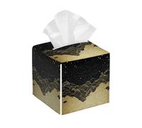 Scatola di fazzoletti quadrata con stampa giapponese in pelle PU porta fazzoletti con onde dorate, organizer per auto, bagno, ufficio, casa, scrivania, decorazione da tavolo