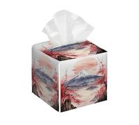 Scatola di fazzoletti quadrata in stile giapponese con stampa artistica in pelle PU, porta fazzoletti impermeabile, organizer per auto, bagno, ufficio, casa, scrivania, decorazione da tavolo