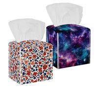 Scatola di fazzoletti quadrata, porta fazzoletti decorativo, organizer per carta facciale, dispenser per tavolo, bagno, ufficio, auto, galassia spaziale, nebulosa stellata