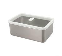 Scatola di fermentazione in plastica per impasti per pizza con coperchio trasparente, 20 x 13 x 8 cm, contenitore ermetico per la preparazione del pane e la conservazione degli alimenti, bianco (1500