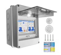 Scatola di fusibili da parete, piccolo distributore con interruttore fi, AC 32 A, IP65, impermeabile, interruttore di separazione AC 16 A + 16 A, per casa, ufficio, roulotte, garage, officine