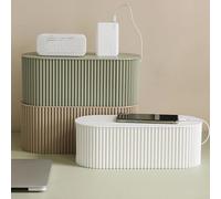 Scatola di gestione dei cavi con aperture su entrambe le estremità garantisce una corretta ventilazione mantenendo lo spazio ordinato (piccola verde)