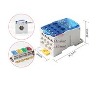 Scatola di giunzione alimentazione compatta per guida DIN con morsettiera da 80A